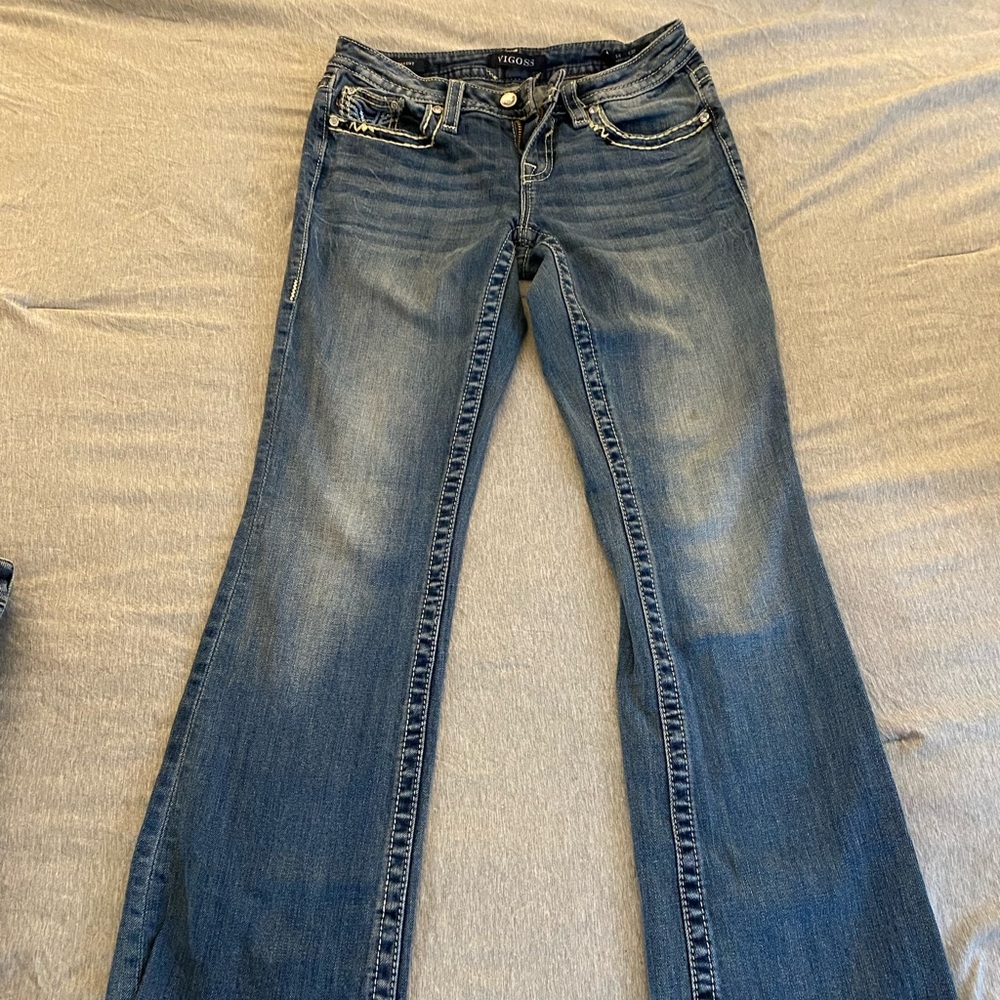 Vigoss Blue Flare Wide Leg Jeans